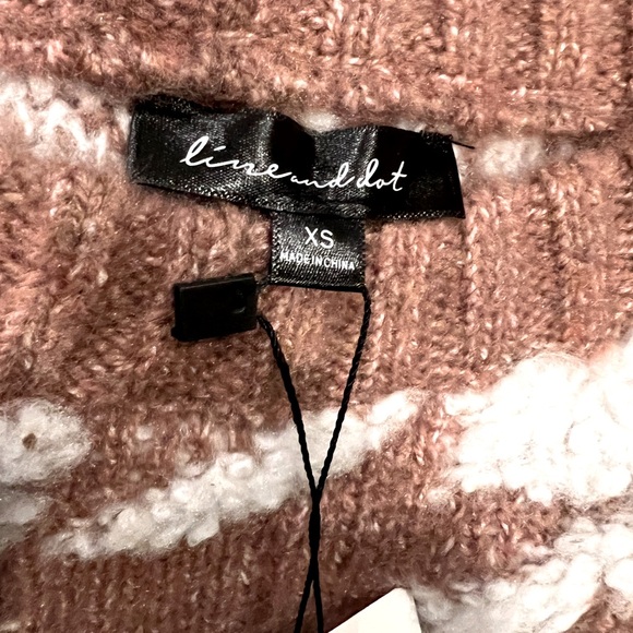 Line & Dot Houndstooth Plush Sweater in Toffee & Ivory NWT - Picture 5 of 6